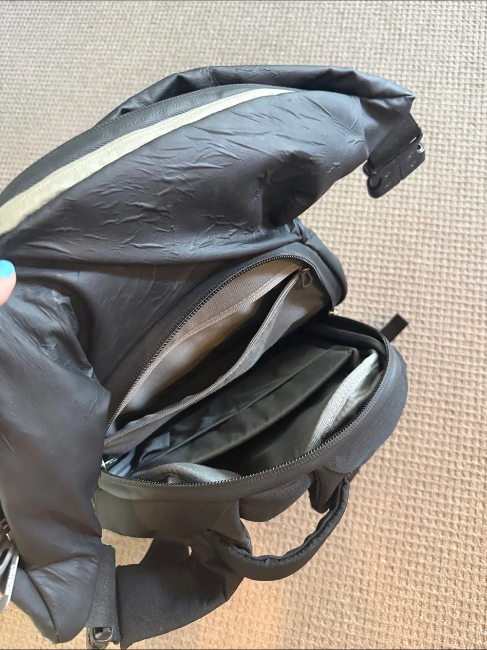 Black Côte et Ciel Nile Backpack, Minimalist Modern Design